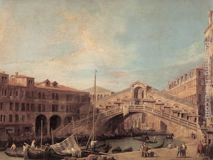 Grand Canal The Rialto Bridge from the South painting - Canaletto Grand Canal The Rialto Bridge from the South art painting